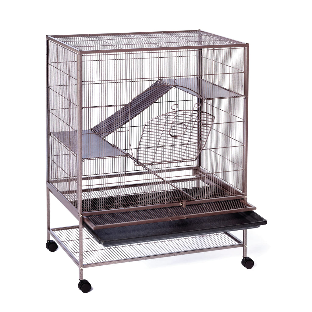 Prevue Pet Products Rat Chinchilla Baby Ferret Cage Metal Home Crate for Small Animal Critters Chew-Proof House with Caster Wheels Earthtone Dusted Rose Hammertone Finish 31 inches x 20.5 inches x 40 inches