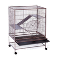 Prevue Pet Products Rat Chinchilla Baby Ferret Cage Metal Home Crate for Small Animal Critters Chew-Proof House with Caster Wheels Earthtone Dusted Rose Hammertone Finish 31 inches x 20.5 inches x 40 inches