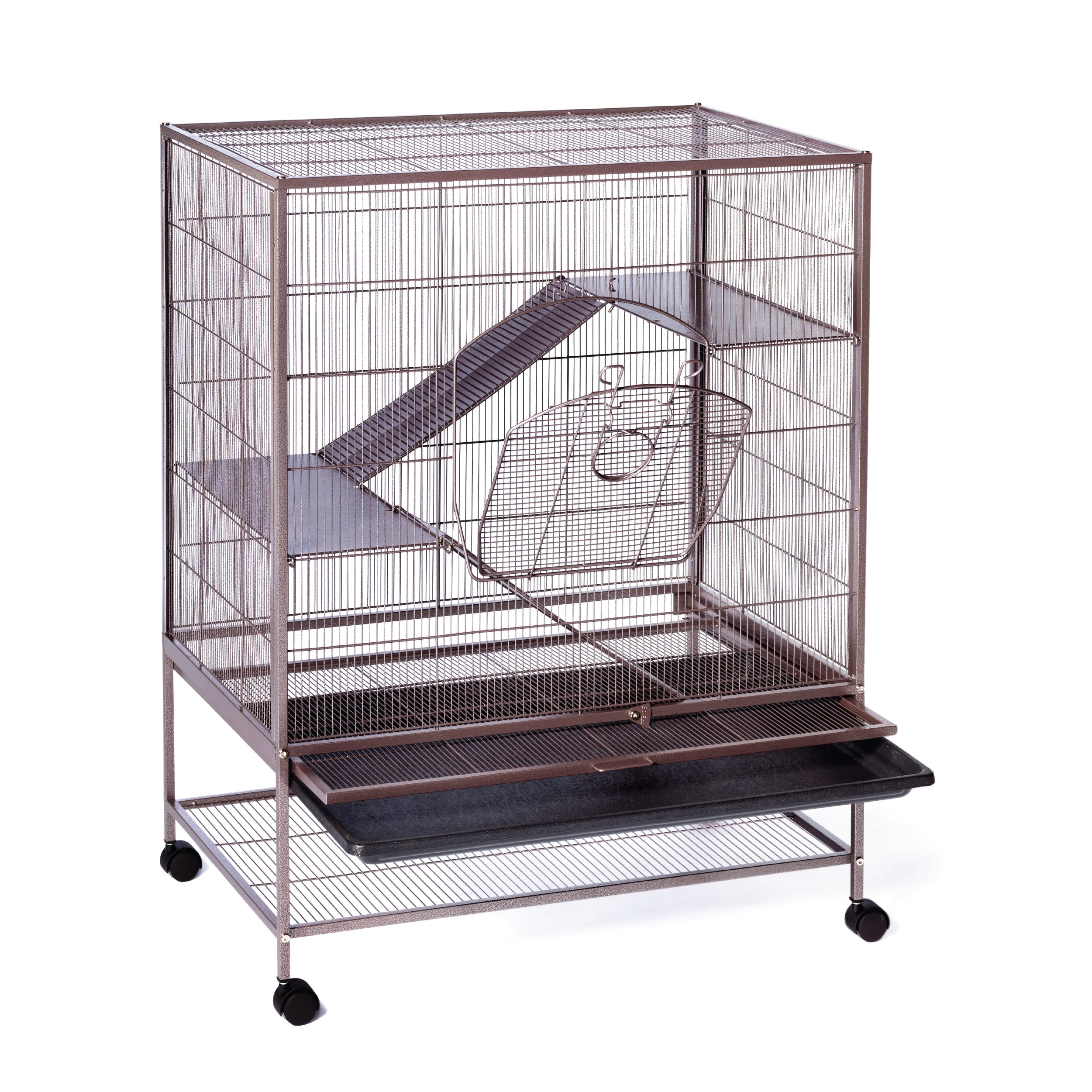 Prevue Pet Products Rat Chinchilla Baby Ferret Cage Metal Home Crate for Small Animal Critters Chew-Proof House with Caster Wheels Earthtone Dusted Rose Hammertone Finish 31 inches x 20.5 inches x 40 inches