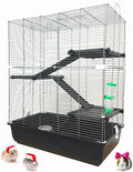 Pet Products Extra Large 4-Floor Universal Small Animal Home Critter Paw Safe Guinea Pig Habitat Cage Tight 3/8-inch Wire Spacing 6.5" Deep Tubby Base for Wide Variety of Small Animals