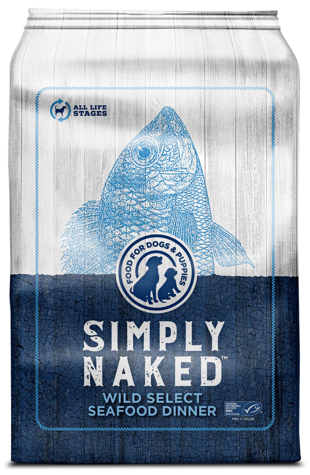 SIMPLY NAKED Wild Select Seafood Dog Food | No Chicken or Other Animal by-Products | Rich in Omega 3 & 6 Fatty Acids | Sustainably Sourced Wild Caught Fish | Made in The USA | 11lb Bag